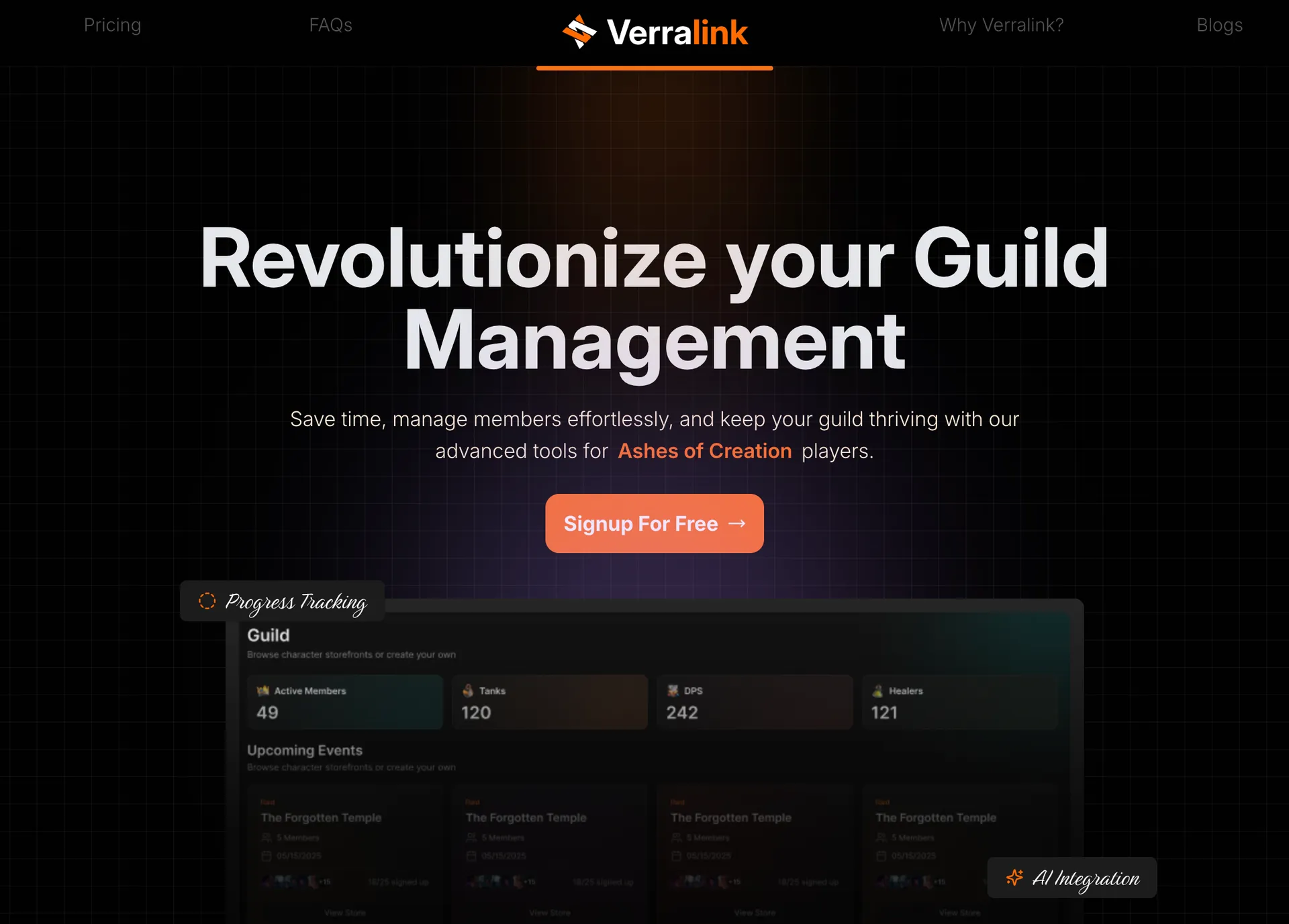 Verralink: Ashes of Creation Guild Manager