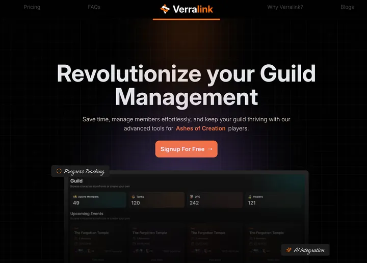 Verralink: Ashes of Creation Guild Manager